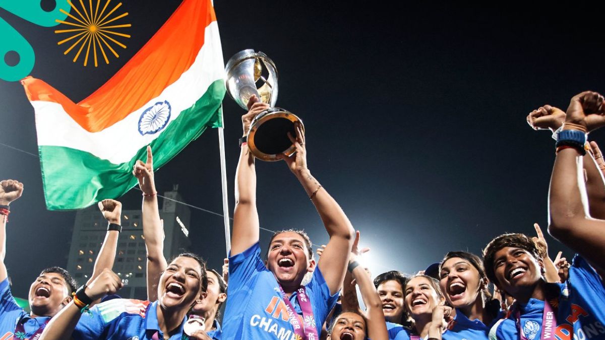 Team India celebrates after the victory