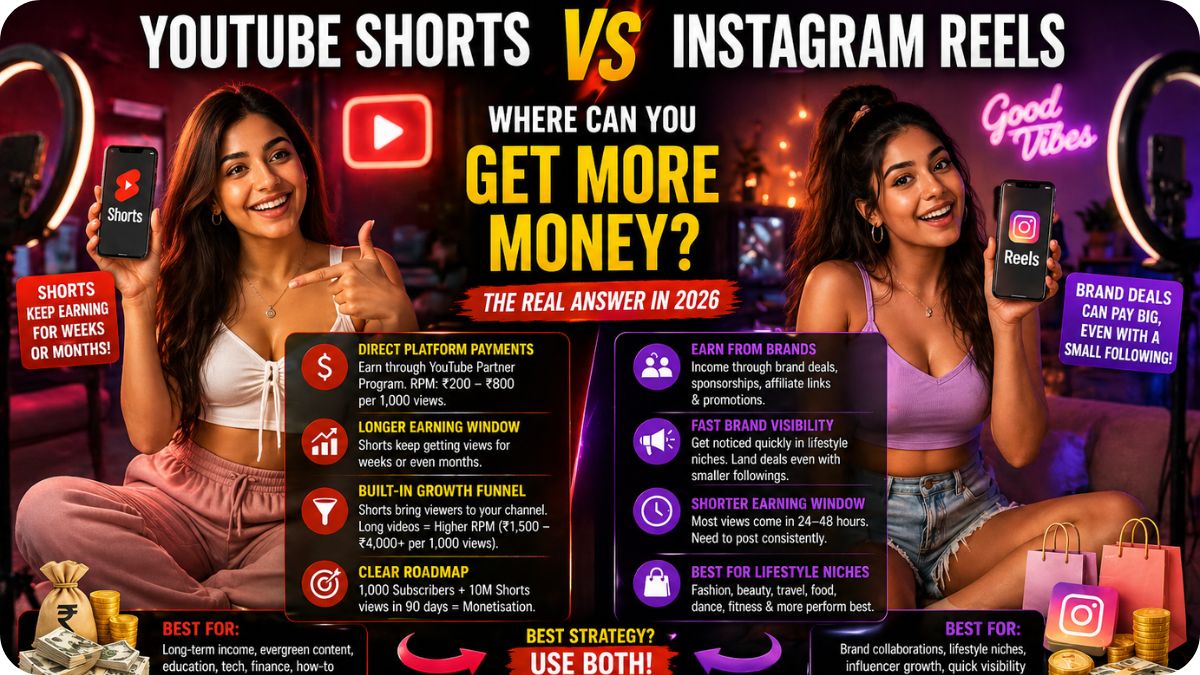 YouTube Shorts vs Instagram Reels: Where Can You Really Get More Money in 2026?