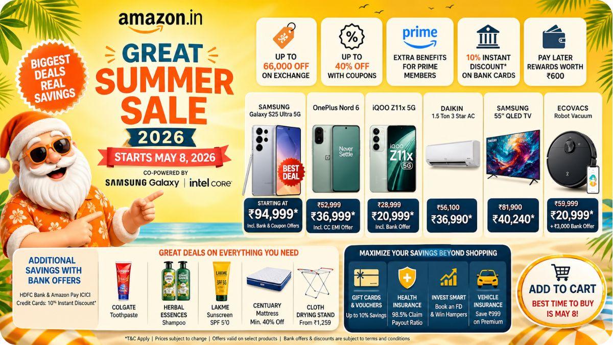 Amazon Great Summer Sale 2026 Is Here and the Insane Discounts Starting May 8 Are Too Good for Most Indians to Ignore 4 Do Not Scroll Past This: Amazon Great Summer Sale 2026 Launches May 8 With Brutal Price Cuts