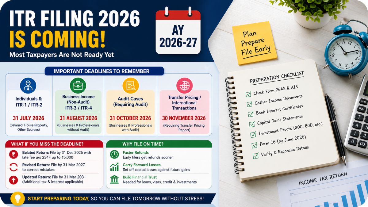 Most Taxpayers Will Miss the ITR filing deadline for 2026 and Not Even Know Why
