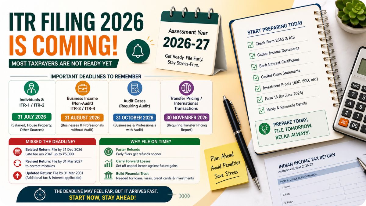 ITR Filing 2026 Deadlines Are Set and Most Taxpayers Have No Idea What Hits Them Next