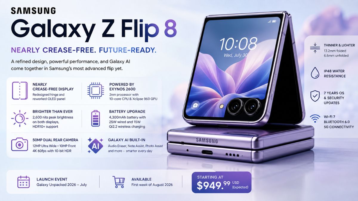 Samsung Galaxy Z Flip 8 Finally Fixes the Painful Crease That Ruined Foldables