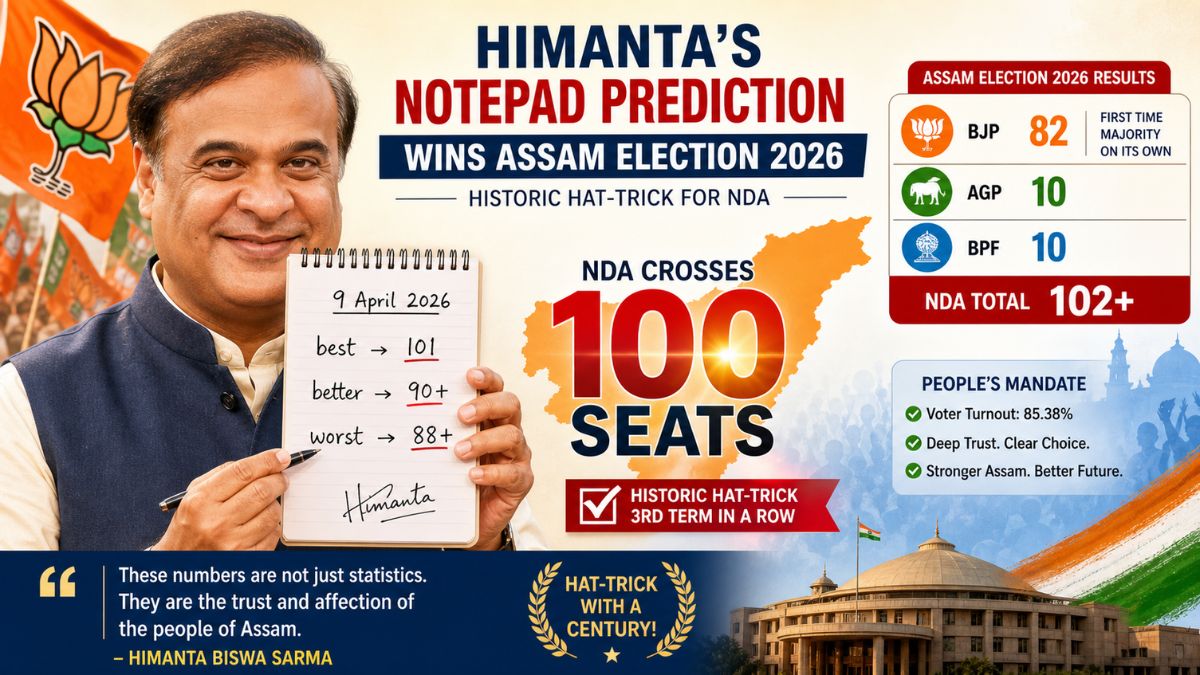 Himanta Biswa Sarma Predicted the Assam Election Results 2026 on a Notepad During a Special Flight