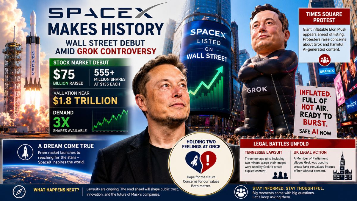 SpaceX Stock Market Debut Brings Record-Breaking Excitement and A Disturbing Grok Controversy 3 SpaceX Soars onto Wall Street While Grok Scandal Erupts