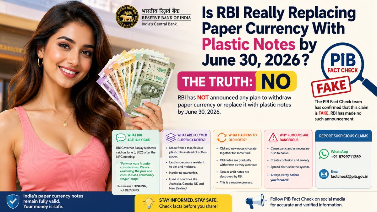 RBI Is NOT Replacing Paper Currency with Plastic Notes by June 30, 2026