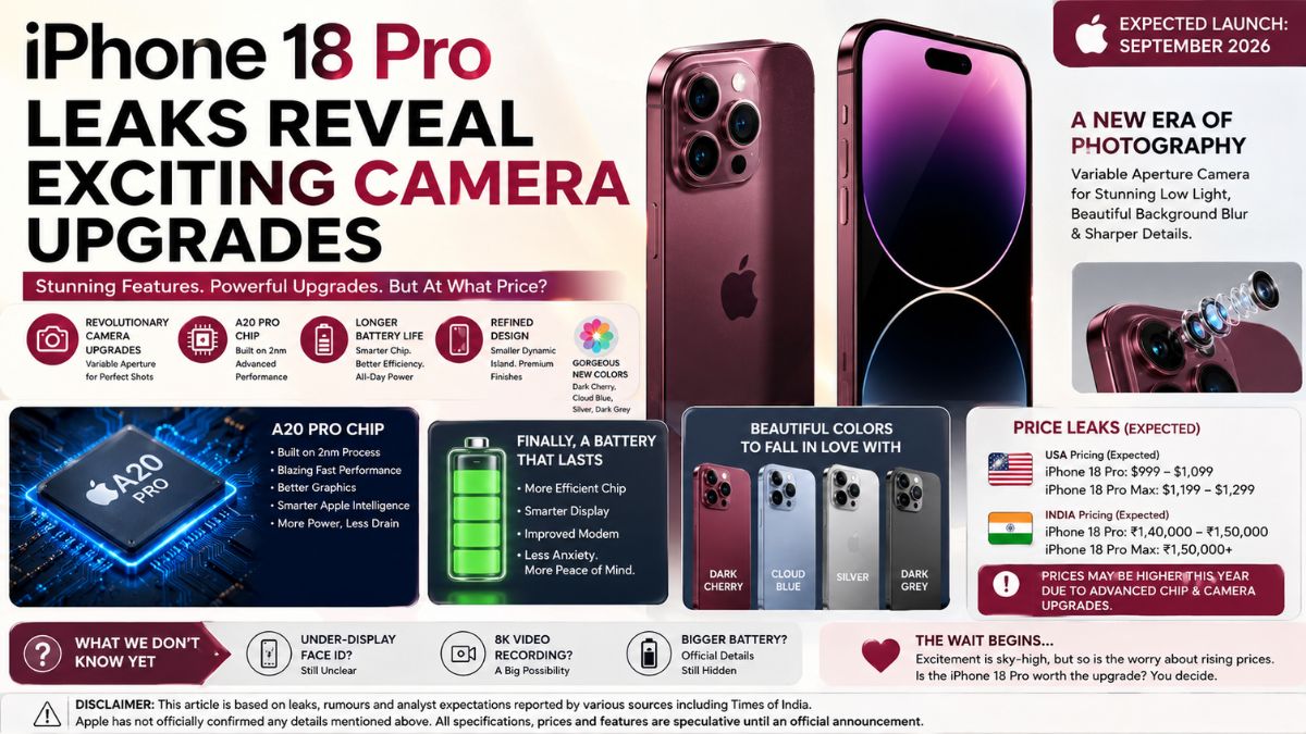 iPhone 18 Pro Leaks Reveal Exciting Camera Upgrades 2 iPhone 18 Pro Leaks Spark Joy Over Camera but Fear Over Price