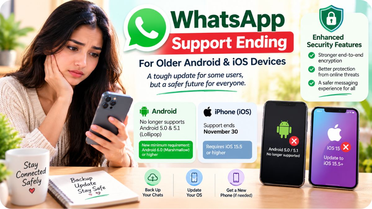 WhatsApp support ending for older Android and iOS devices brings a sudden shock to users while offering enhanced security features for everyone else 3 Amazing Security Upgrades Arrive as WhatsApp Support Ends for Older Android and iOS Devices